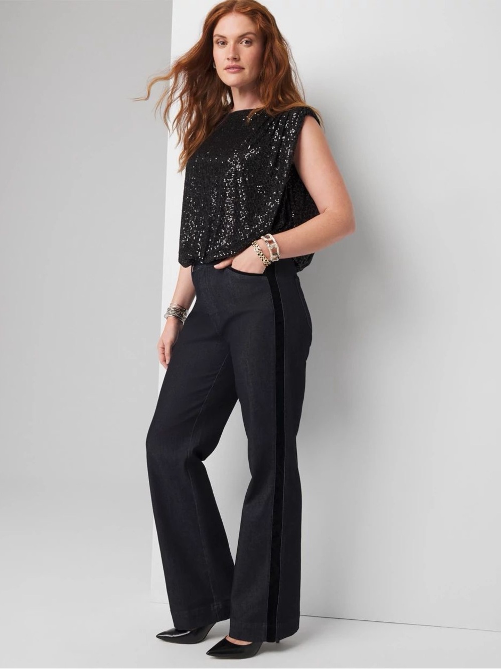 White House Black Market  Extra High Rise Sculpt Tuxedo Trouser Velour Velvet 6